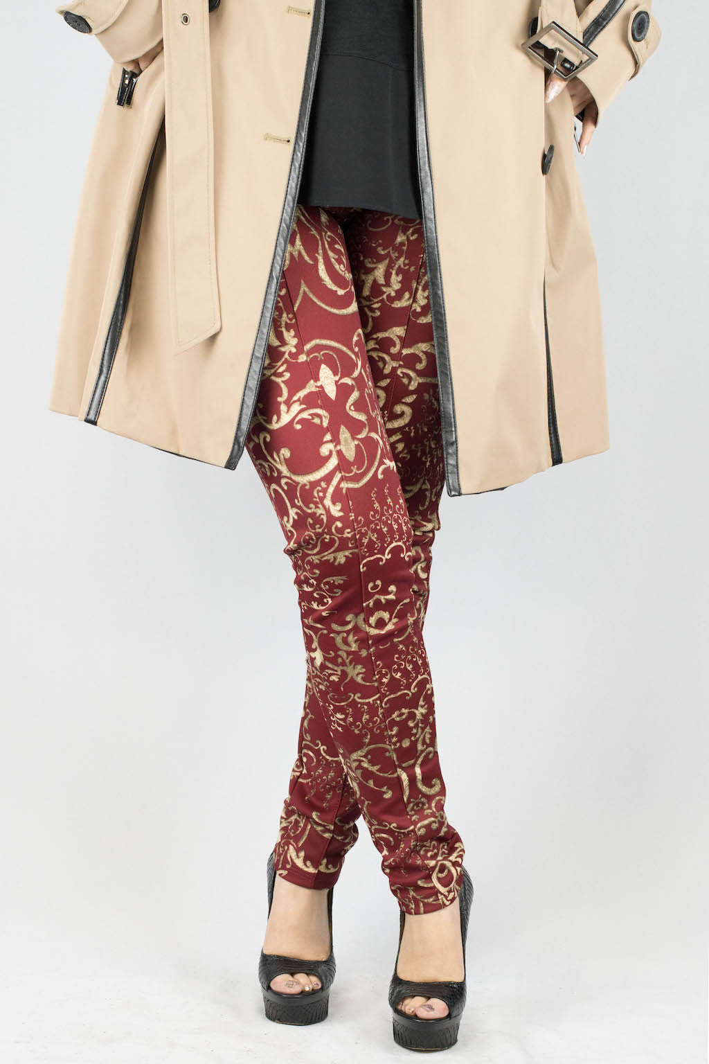 Mackenzie Golden Arabesque Fitted Scuba Pants - ANA MARIA KIM
- 4