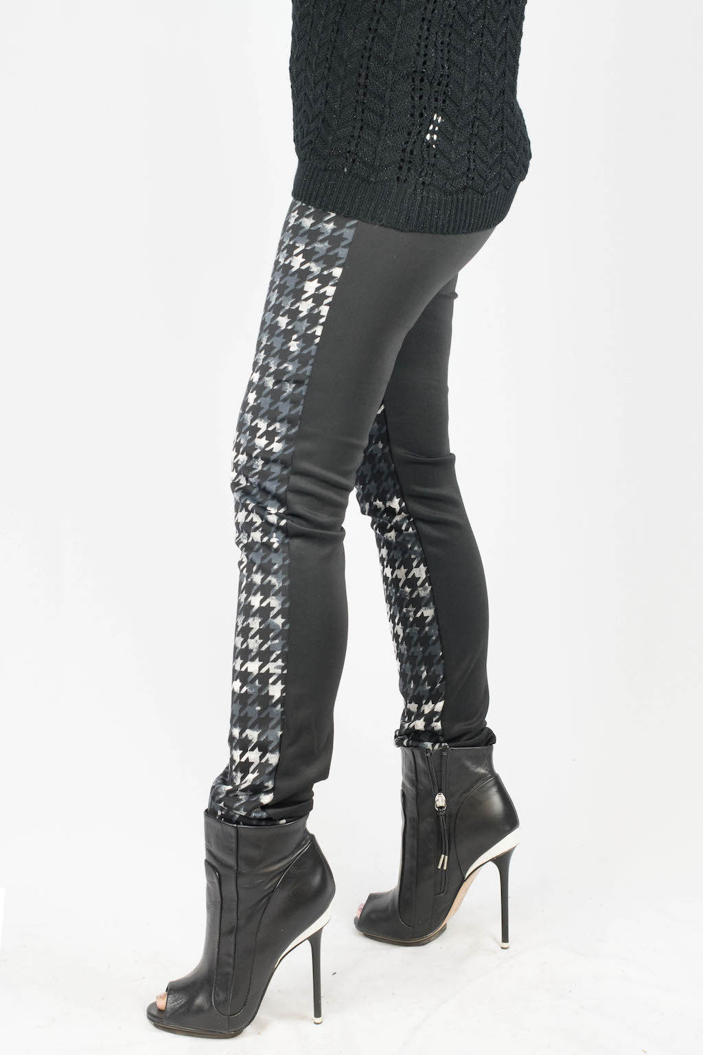 Kylie Houndstooth Color Block Pants - ANA MARIA KIM
 - 1