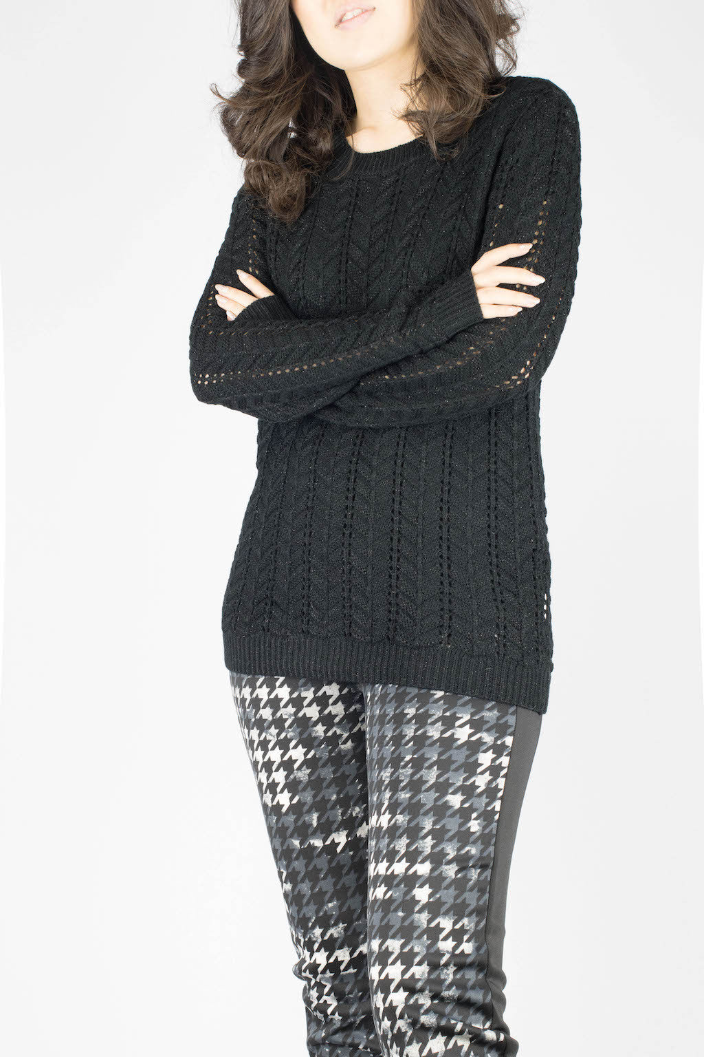 Kylie Houndstooth Color Block Pants - ANA MARIA KIM
 - 8