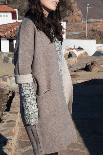 Layla Beige Cardigan - ANA MARIA KIM
 - 1